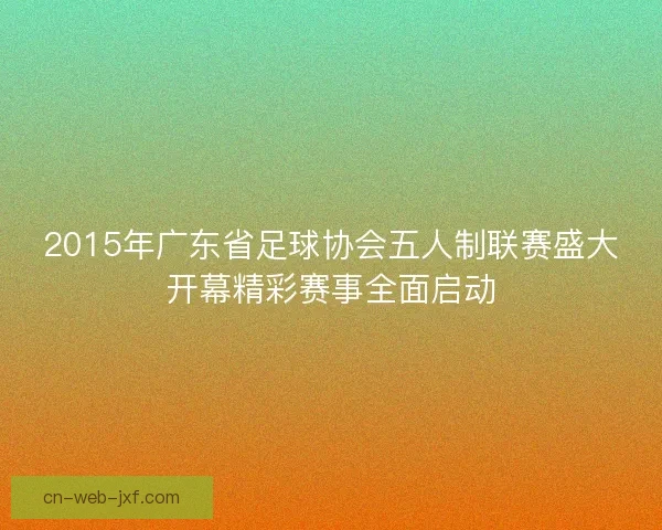 2015年广东省足球协会五人制联赛盛大开幕精彩赛事全面启动