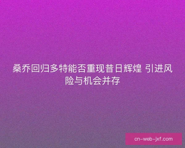 桑乔回归多特能否重现昔日辉煌 引进风险与机会并存